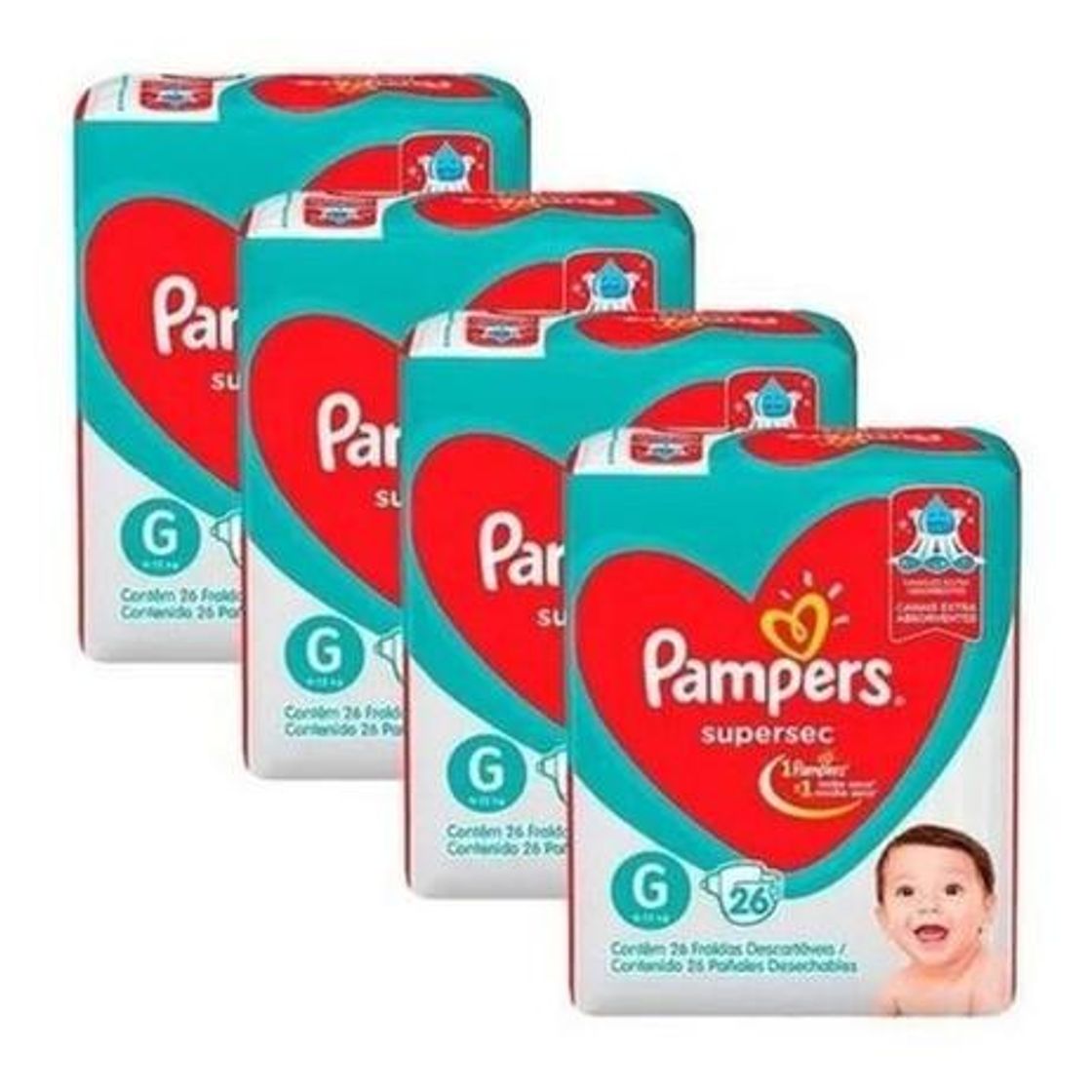 Fashion Kit Com 4 Pacotes Fraldas Pampers Atacado

