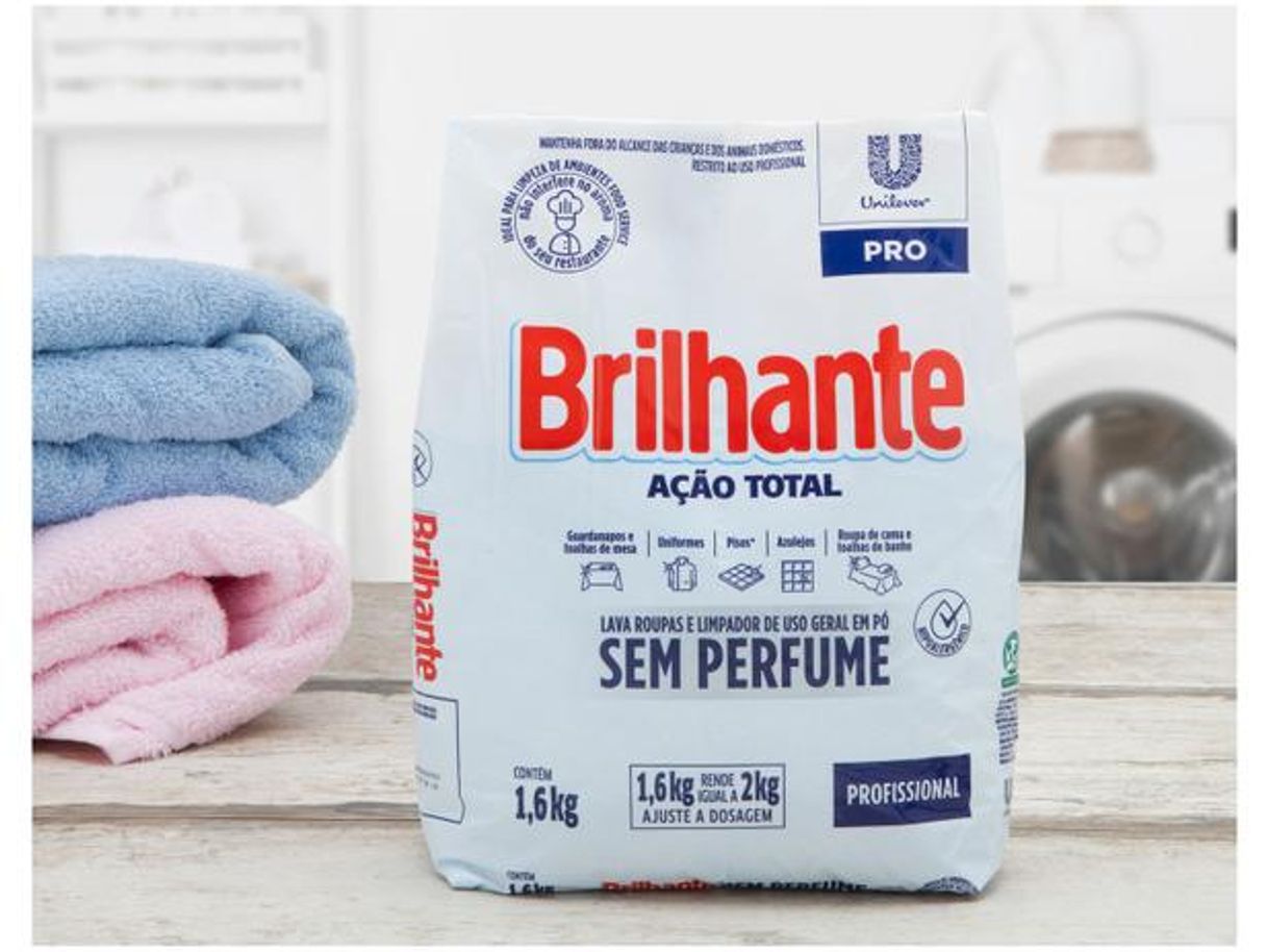 Moda Sabão em Pó Brilhante Ação Total Pro - Sem Perfume..