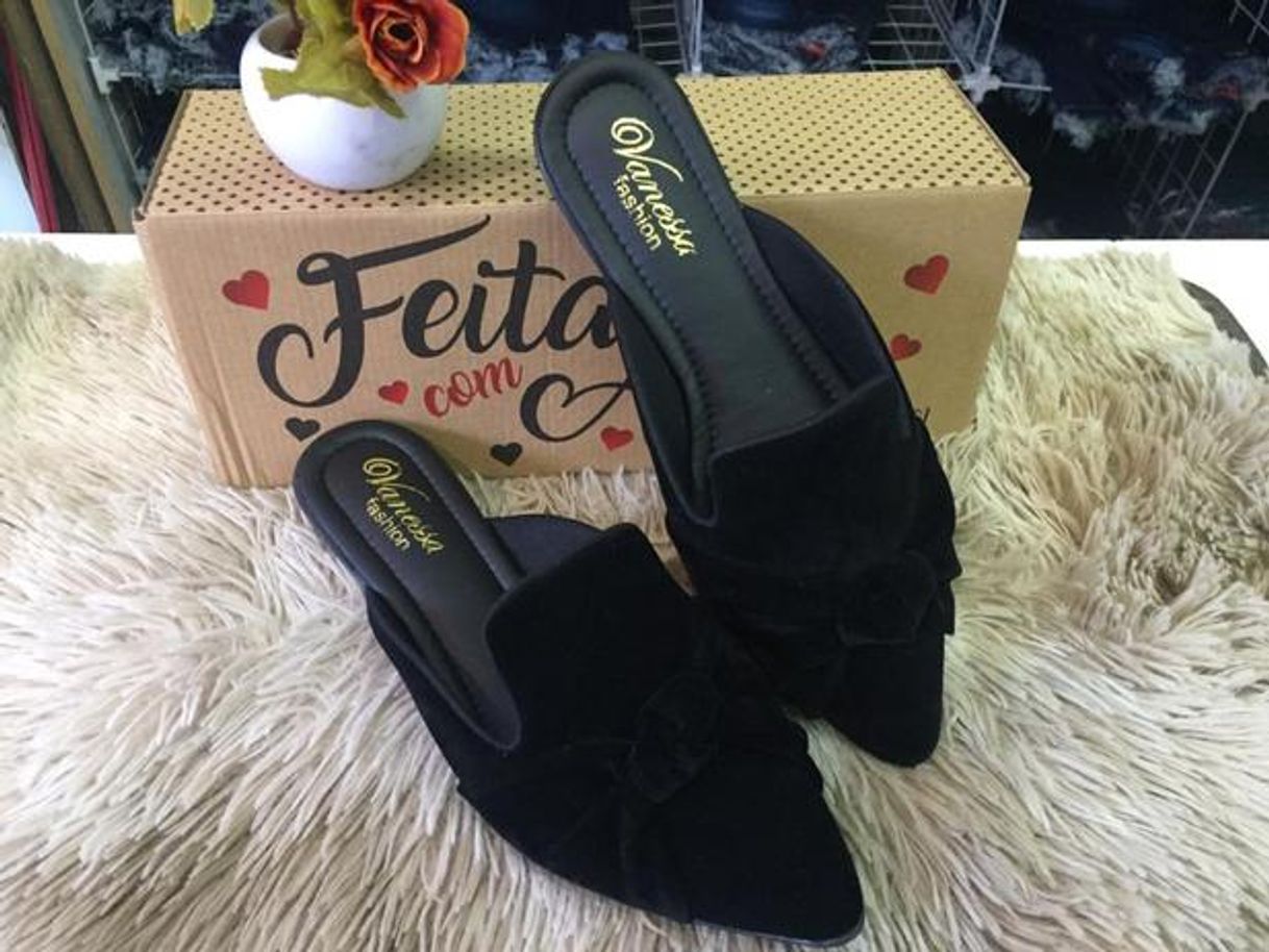 Fashion Sapatilha Mule Confort Bico Fino Nylessa Fashion Preto

