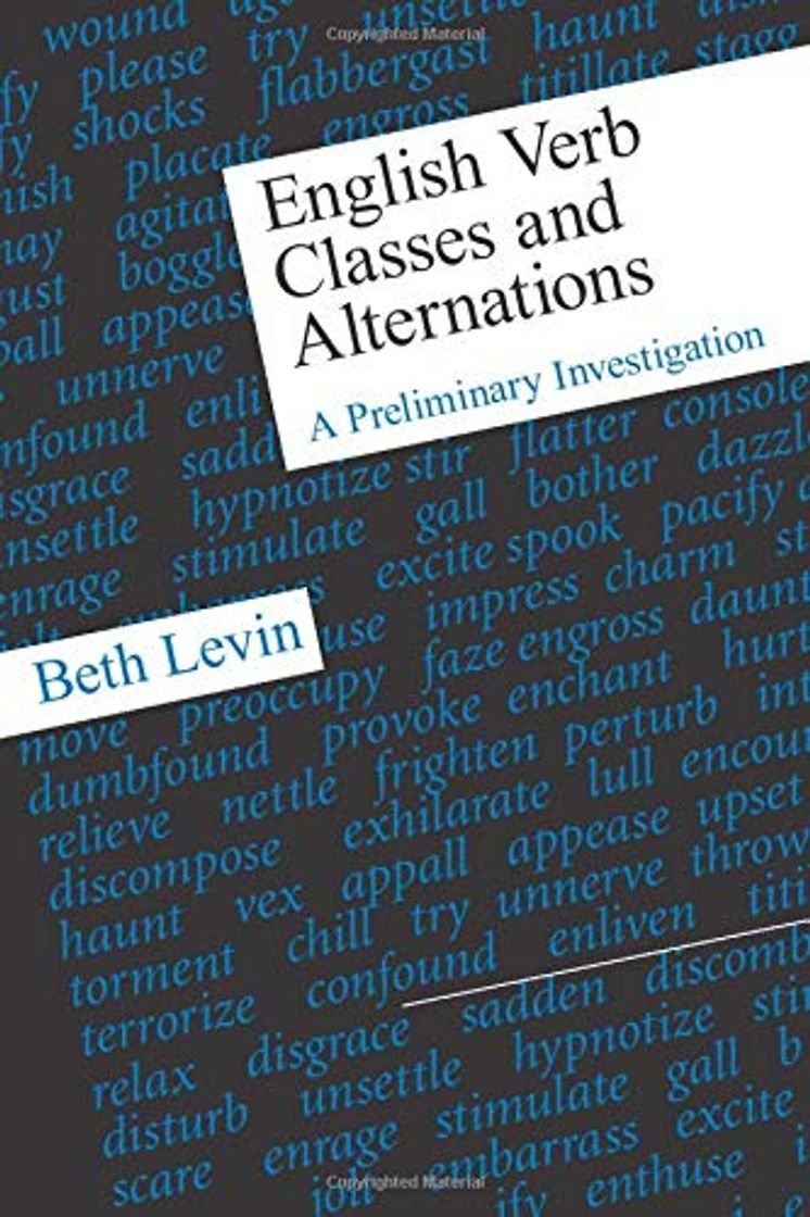 Book English Verb Classes and Alternations: A Preliminary Investigation