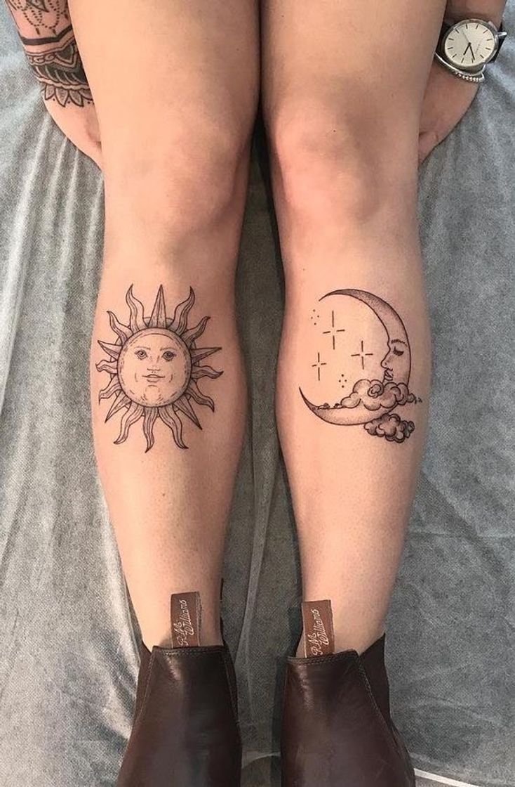 Fashion Tatuagem sol e lua 