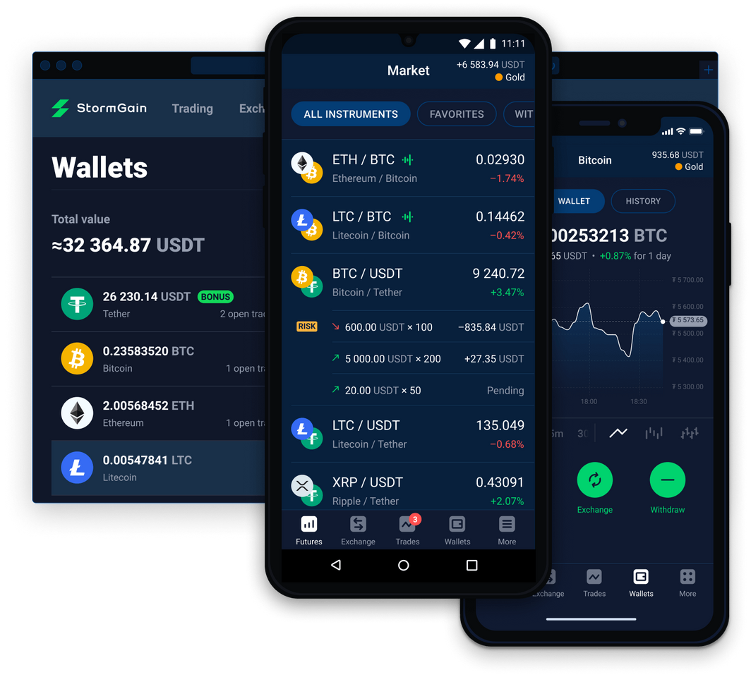 App StormGain: Bitcoin Wallet App