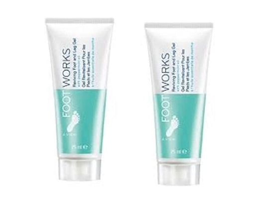 2 x Avon footworks saludable verde Reviving pierna Gel