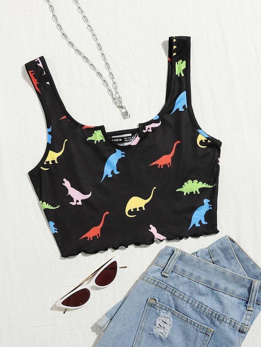 Fashion Cropped de dinossauro|shein