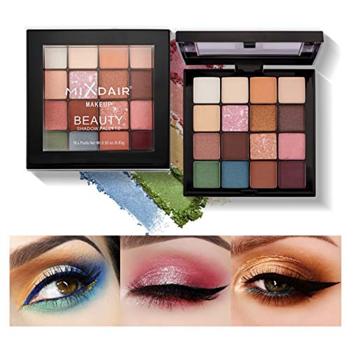 Belleza OLesley 16 colores Paleta de sombras de ojos Mate Brillantina Metálico Paleta