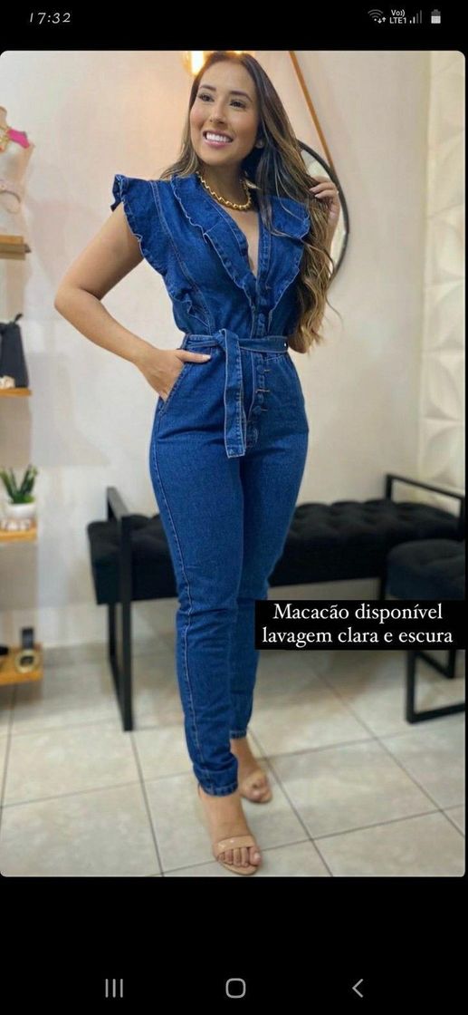 Fashion Macacao Jeans.😍