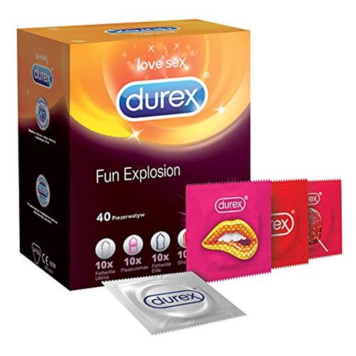 Durex Fun Explosion Preservativos – Surtido de diferentes variedades para una emocionante