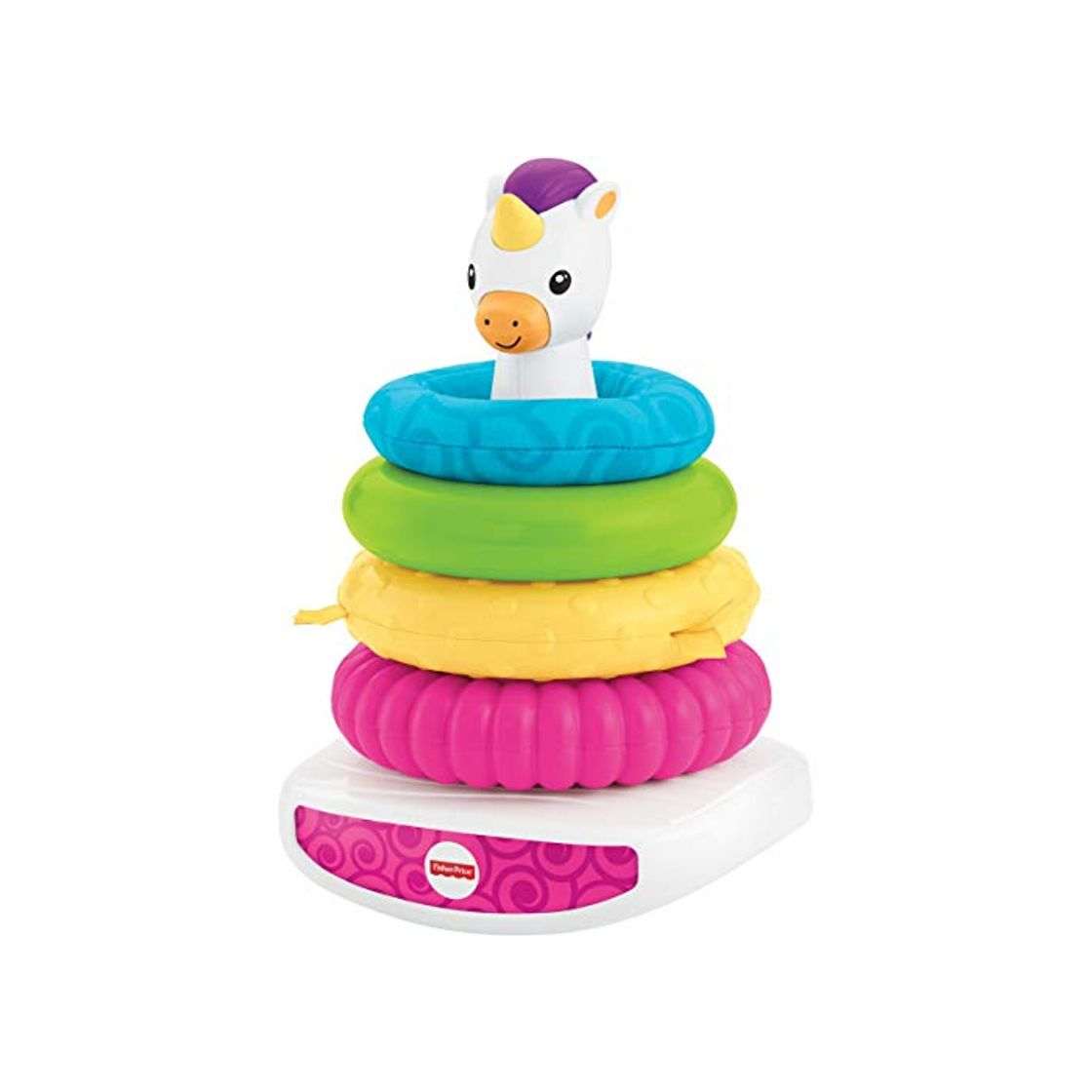 Social Fisher-Price Pirâmide argolas do unicornio, brinquedo para bebê