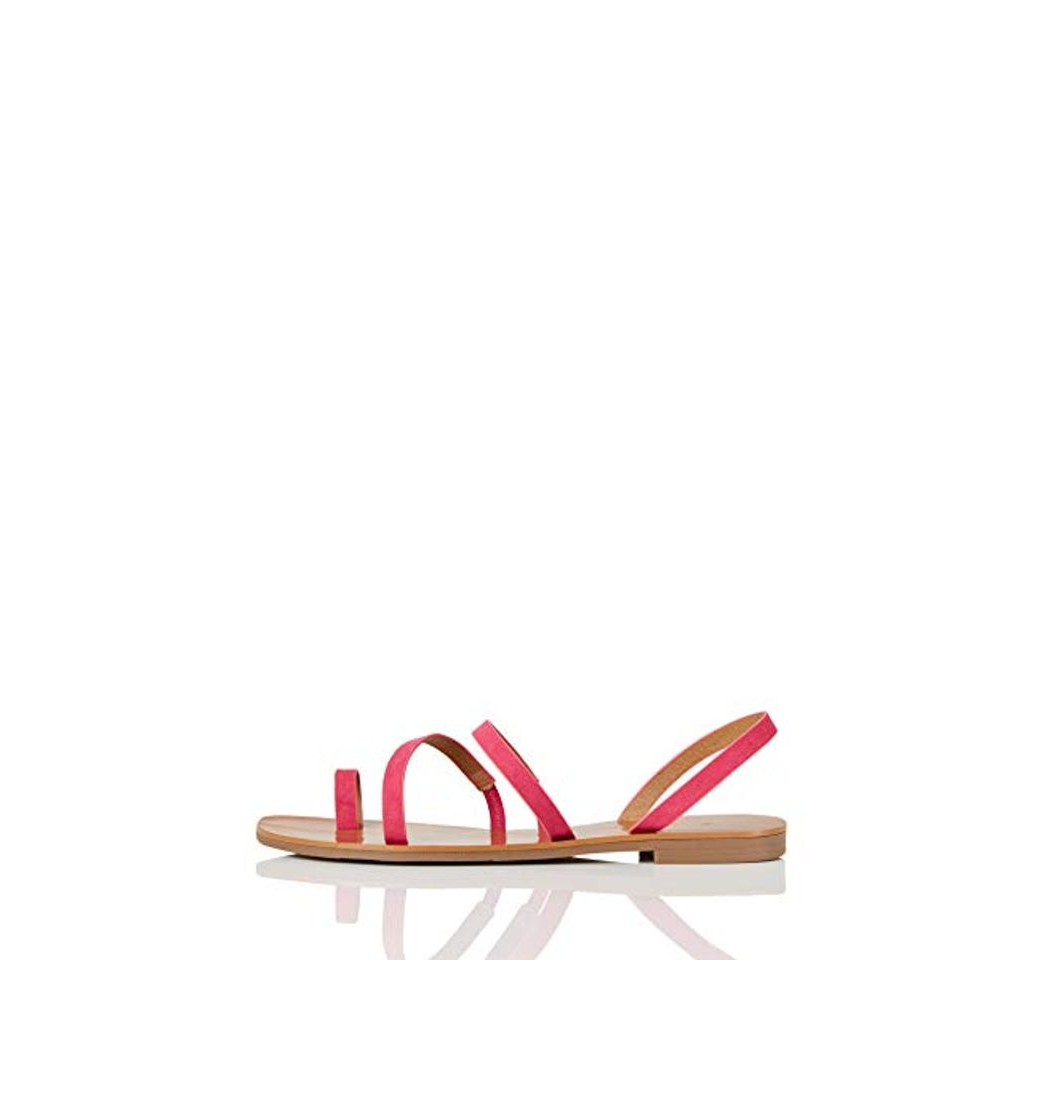 Social Marca Amazon - find. Flat Gladiator Sandalias de Gladiador, Pink