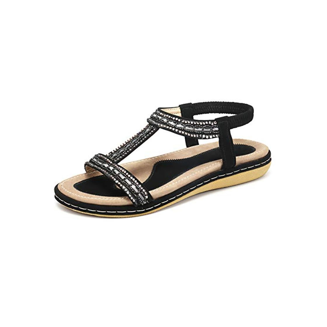 Social gracosy Sandalias Planas Verano Mujer Estilo Bohemia Zapatos para Mujer de Dedo