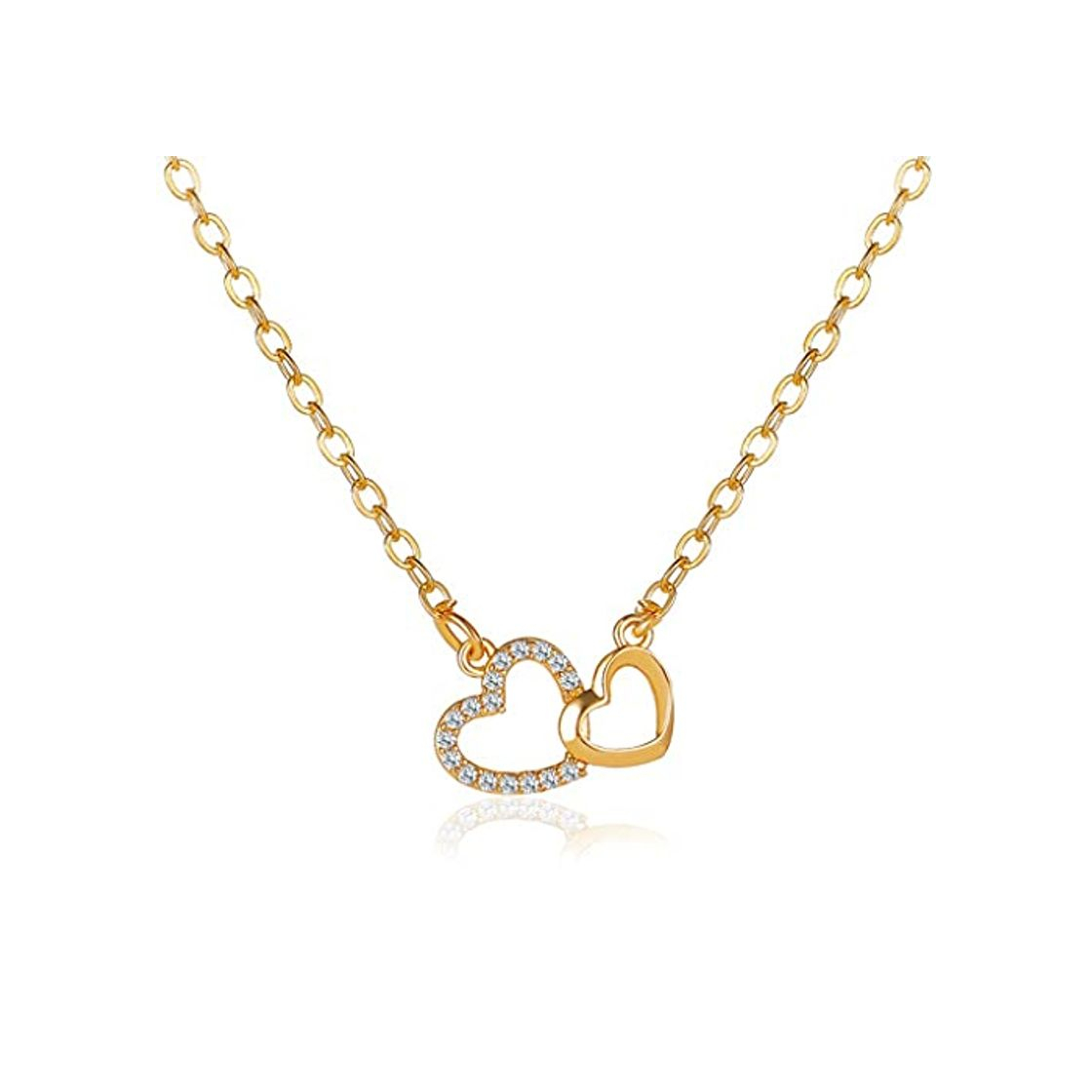 KONZFD collarRomântico Simples Grande Pequeno coração