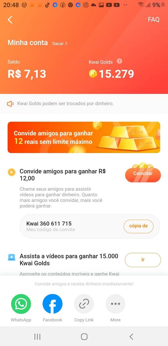 Social Kwai App que Ganha Até vendo Vídeos.