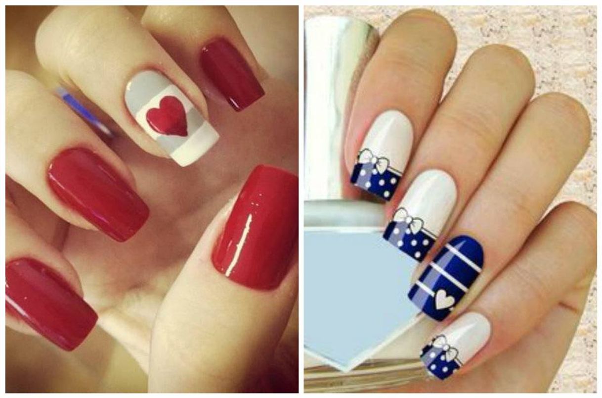 Fashion Unhas decoradas com laços e coração