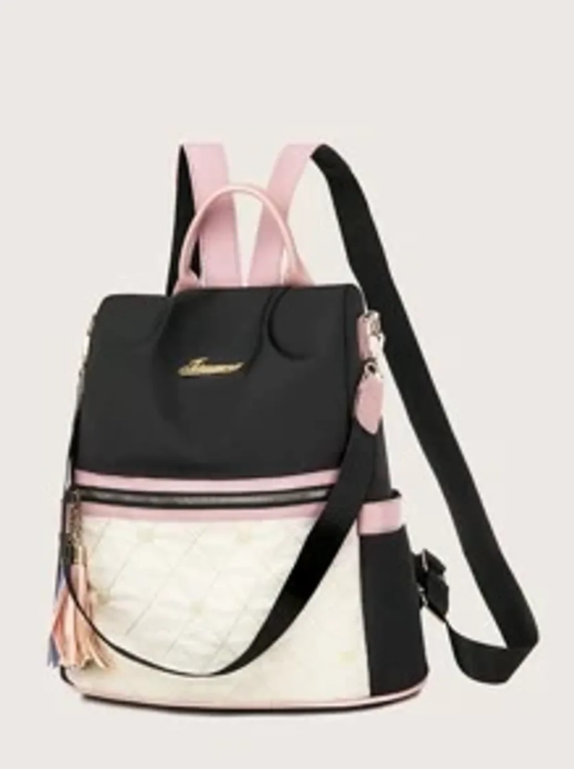 Fashion Mochila de color combinado con fleco | Mode de Mujer | SHEIN ...