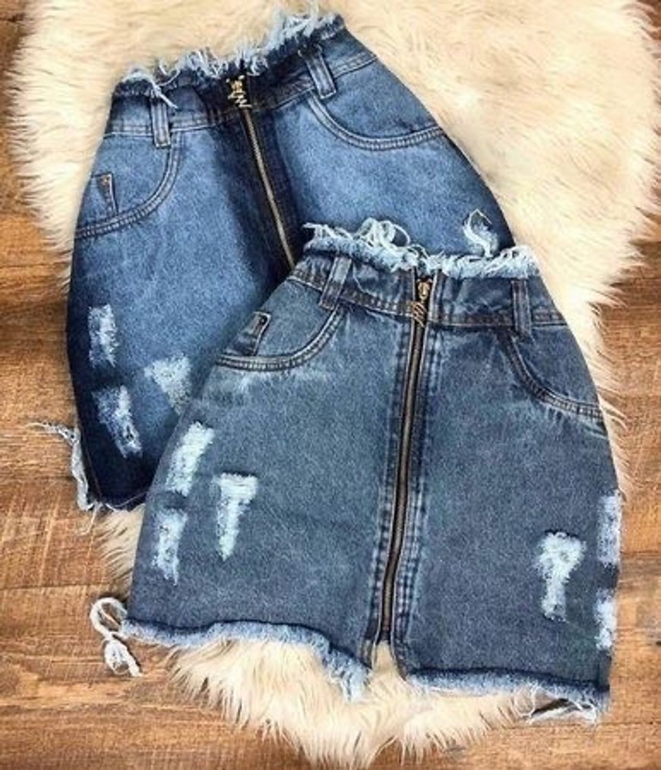 Fashion Saia jeans zíper 