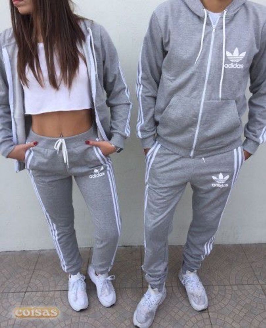 Fashion Conjunto adidas cinza 