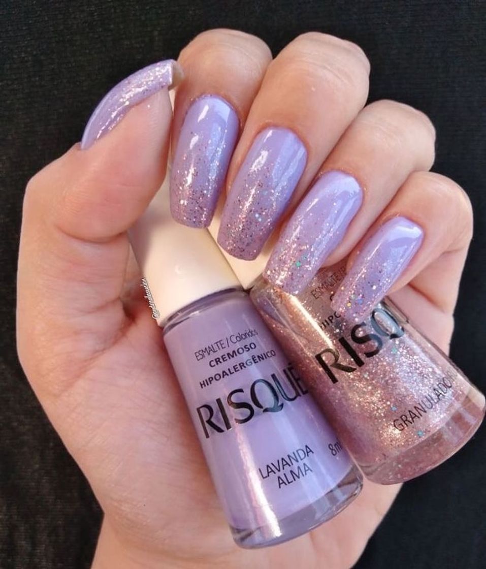 Producto Unhas em lavanda com glitter 