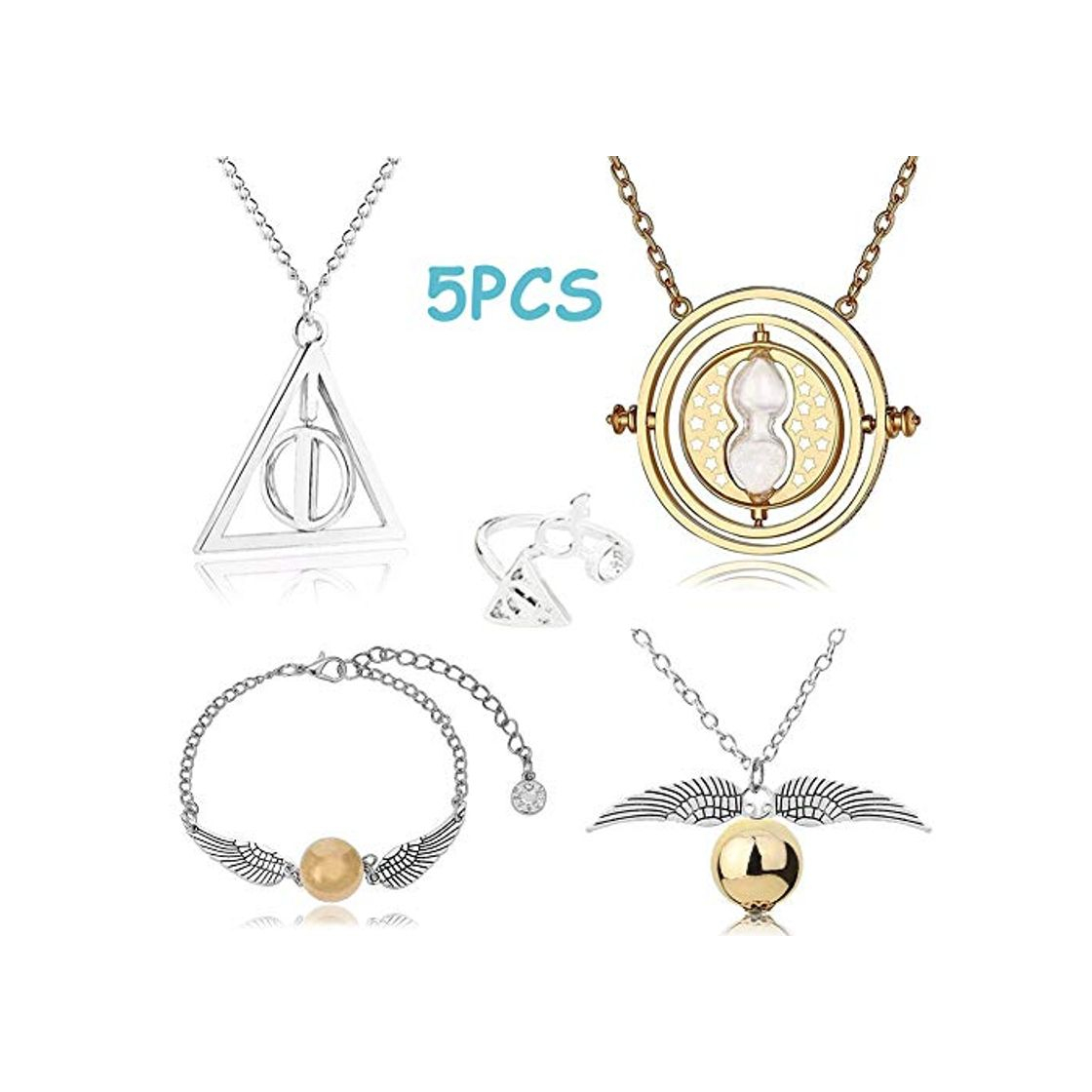 Social BETOY Inspired Necklace Set Collar de 5 Piezas Pulsera Gold Snitch Bracelet