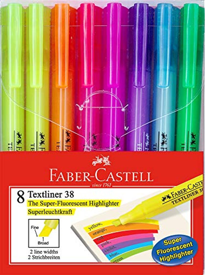 Product Faber-Castell 158131 - Blíster con 8 marcadores fluorescentes Textliner 38