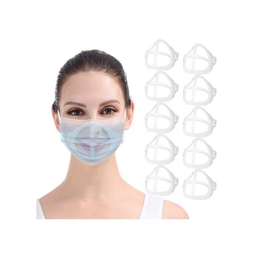 Soporte 3D para mascarilla 10PCS Máscara transparente Marco de soporte interno Mantenga la tela fuera de la boca para crear más espacio para una cómoda protección del lápiz labial de respiración