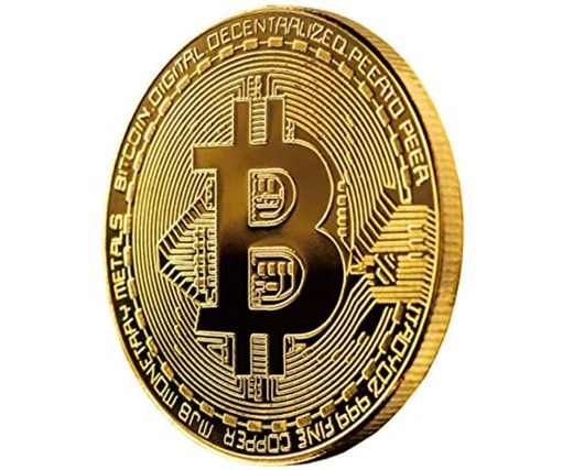 Wepeel - Moneda física de Bitcoin bañada en Oro de 24k