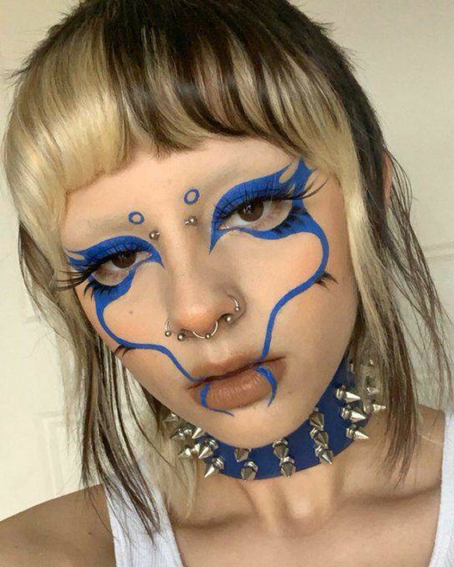 blue goth makeup