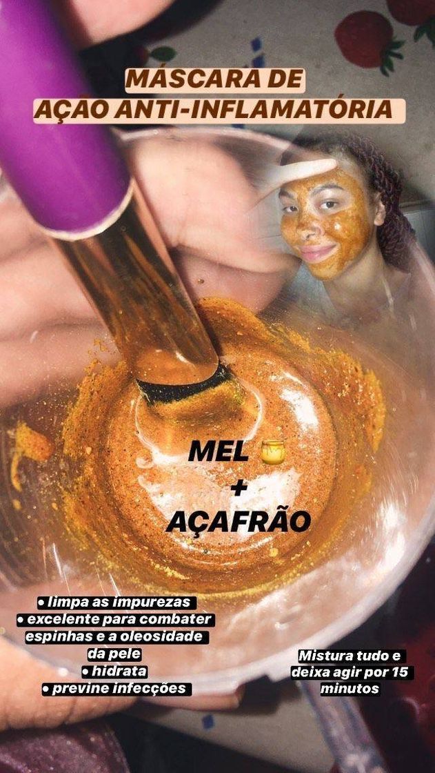 Moda Máscara mel e alçafrão