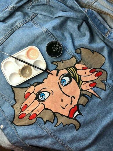 pop art custom demin jacket 