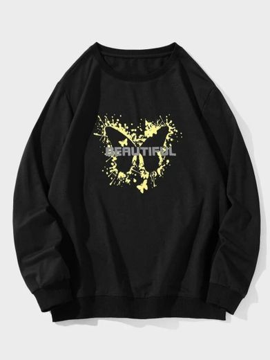 SHEIN - men butterfly letter graphic
