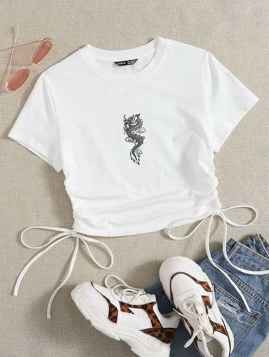 SHEIN - Nó Animal Ocasional Camiseta