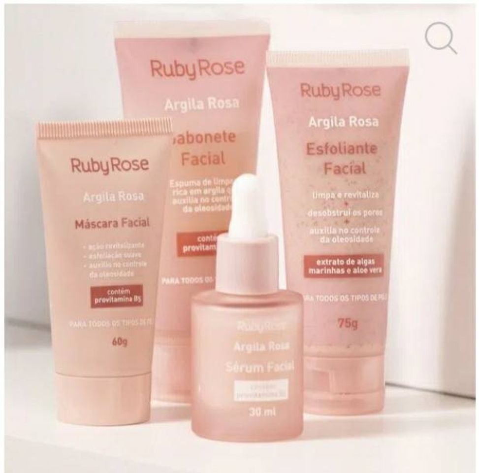 Moda KIT LINHA FACIAL ARGILA ROSA - RUBY ROSE - Loja Online