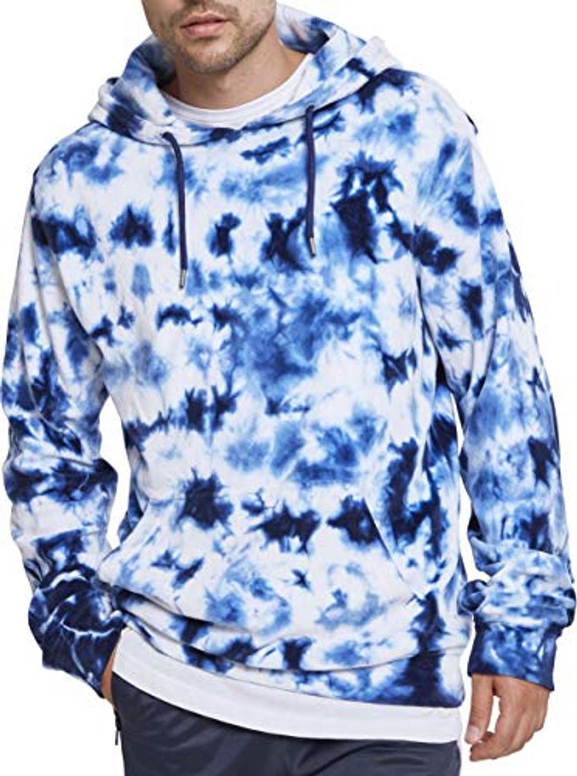 Fashion Urban Classics Velvet Tie Dye Hoodie Sudadera con Capucha, Multicolor