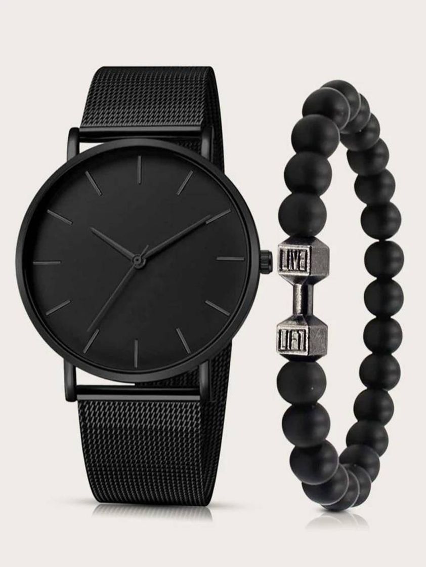 Fashion Relógio Minimalista Com Pulseira De Malha