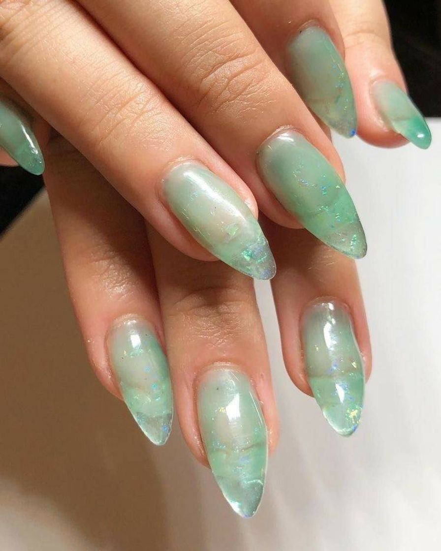 Moda Unhas na cor verde