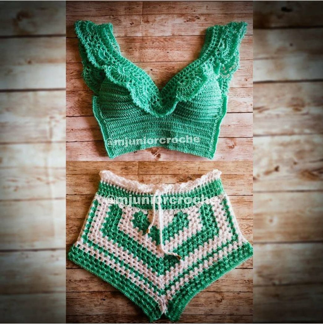 Social Lindo conjunto de crochê