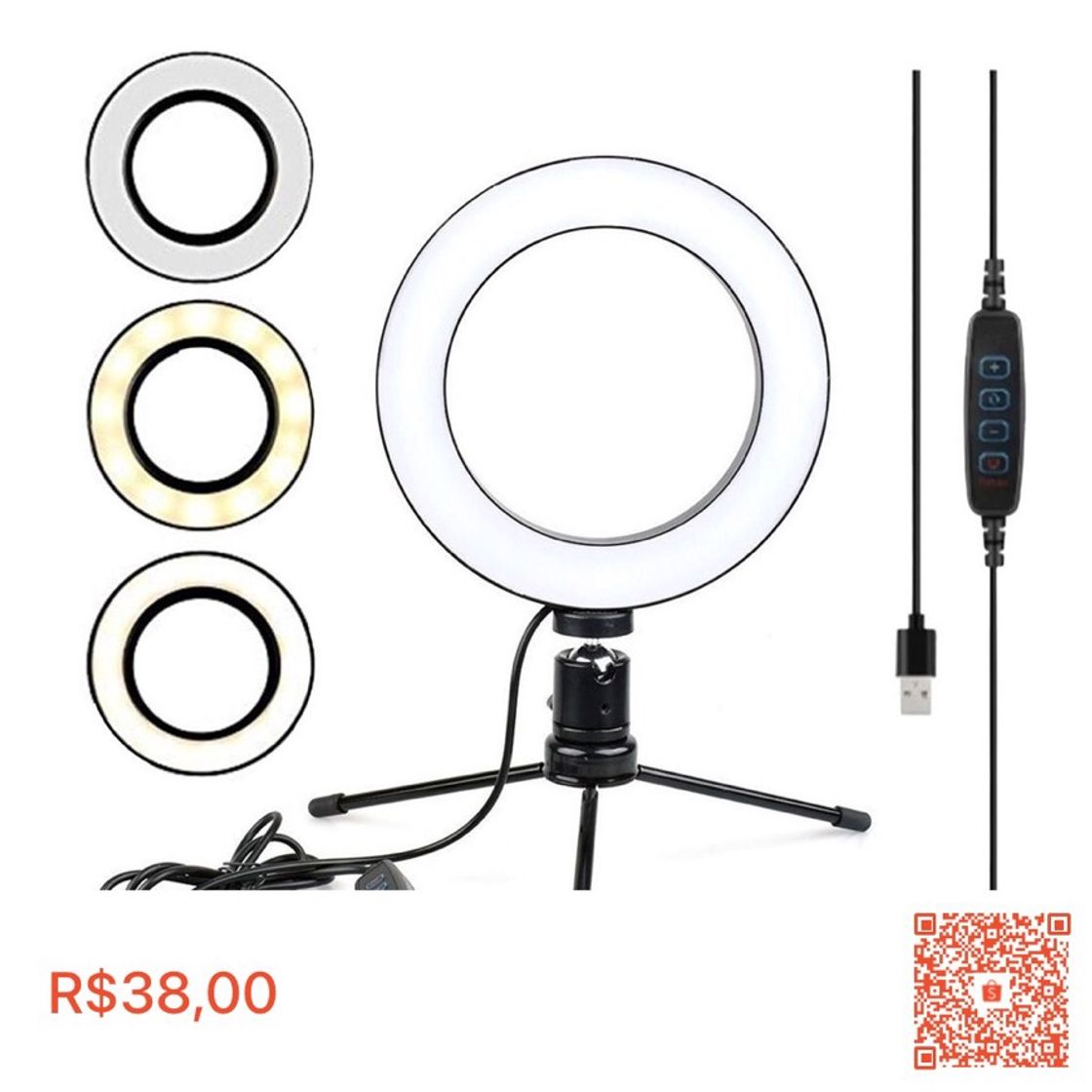 Moda ring light com frete grátis e ainda tem o cupom de 1 compra