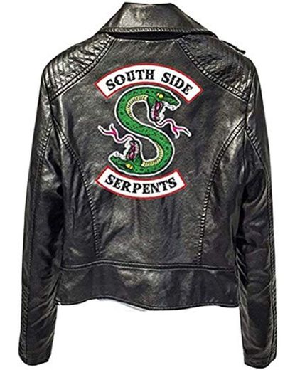 Yesgirl Moda Riverdale PU Chaquetas De Cuero Mujeres Southside Serpents Moto Biker Abrigo Cosplay Casual A Negro Small