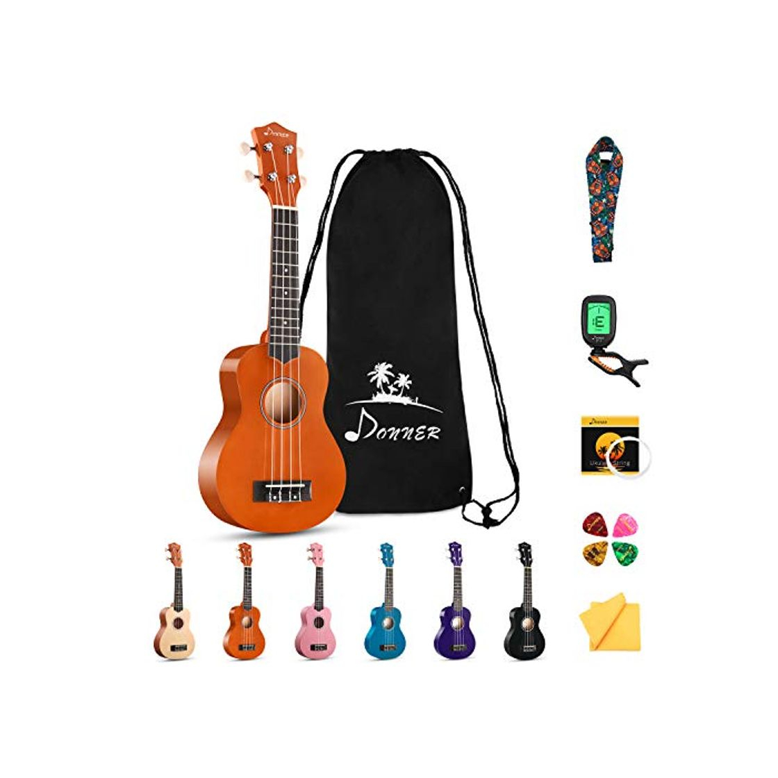 Product Donner Ukelele Soprano para Principiantes Ukulele Kit 21 Pulgadas Niños Adulto con