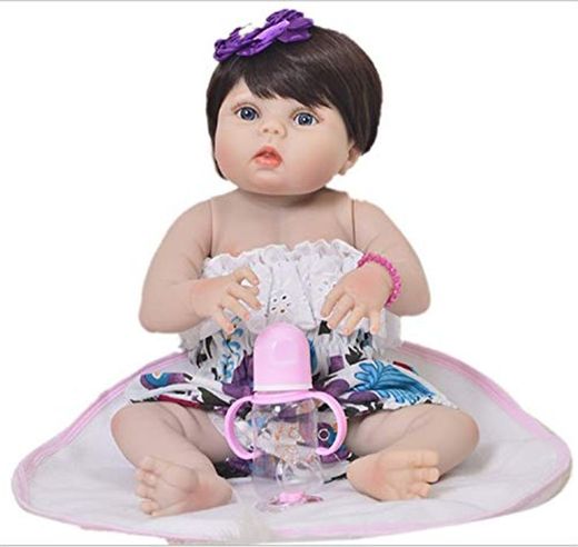 ASDAD Bebes Reborn Juguetes 23"57Cm Newborn Girl Full Silicone Reborn Baby Dolls Juguetes para Niños Boneca Brinquedo Menina