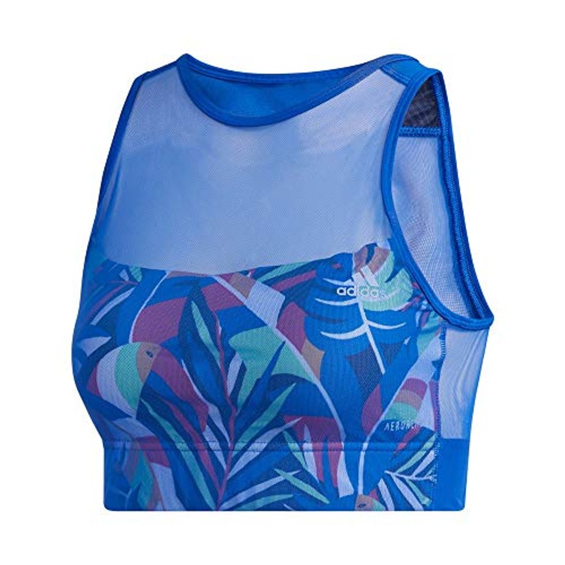 Moda adidas W Farm BT Sujetador Deportivo, Mujer, azurea