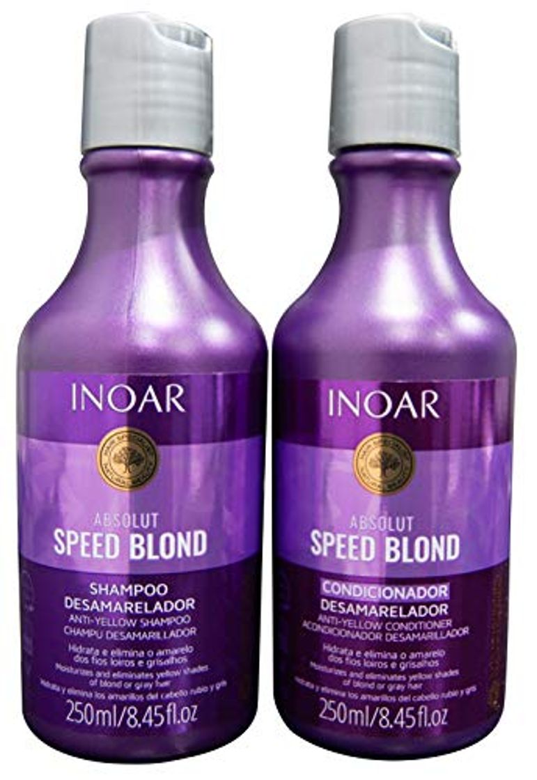 Lugar Inoar Dúo Speed Blond Champú y Acondicionador para Cabellos Rubios y Canosos