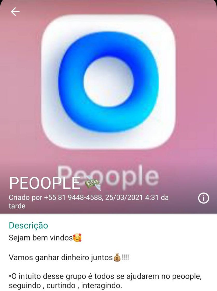 App Grupo no Whatsapp