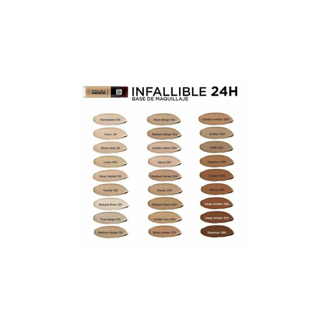 Social L'Oreal Paris Make-up Designer24H Fresh Wear Base de Maquillaje de Larga Duración
