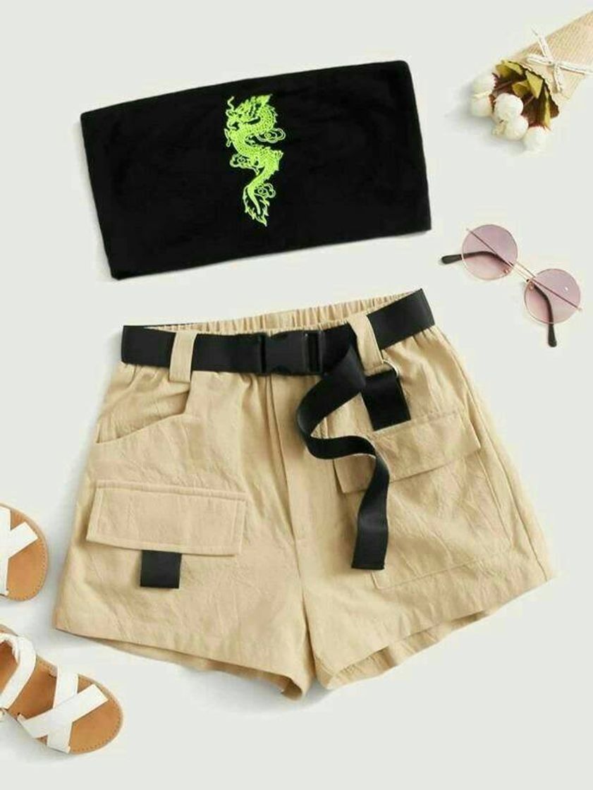 Fashion Conjunto cropped 