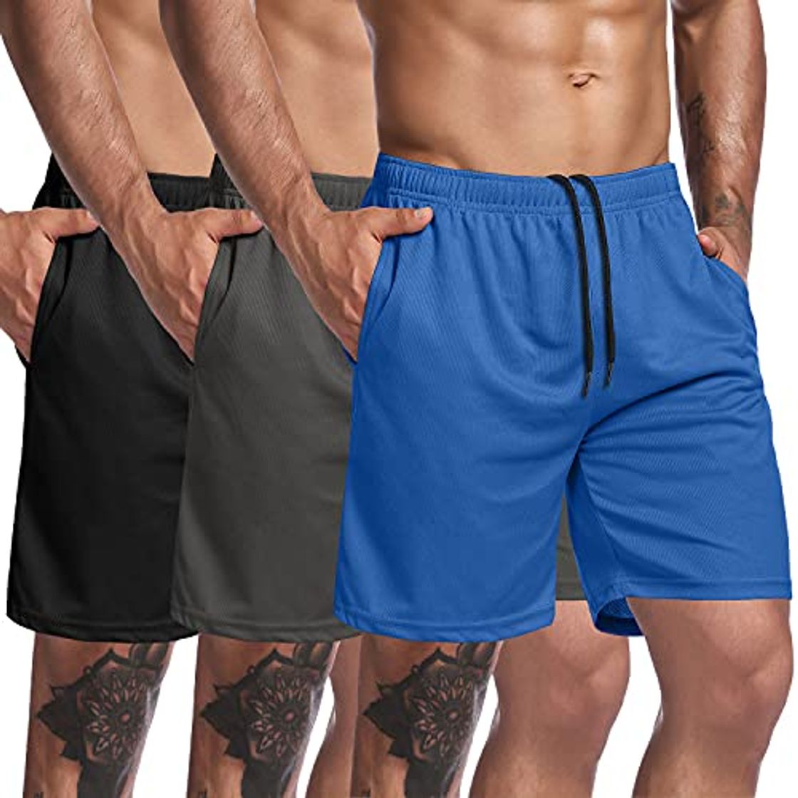 Social COOFANDY Paquete de 3 Pantalones Cortos de Entrenamiento de Gimnasio para Hombre