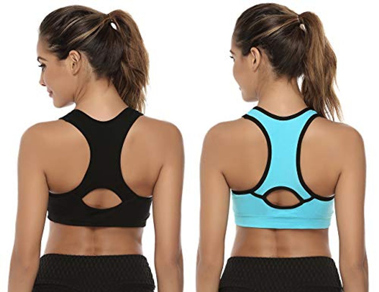 Moda Abollria Sujetador Deportivo para Mujeres, cómodos Suave y Almohadillas Extraíbles,Bra Deporte sin