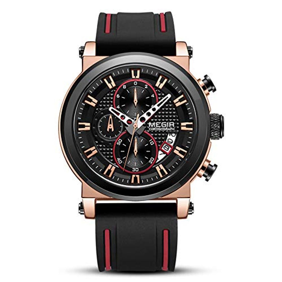 Producto MHCYKJ Reloj de los Hombres de Oro Reloj de Pulsera cronógrafo Fecha