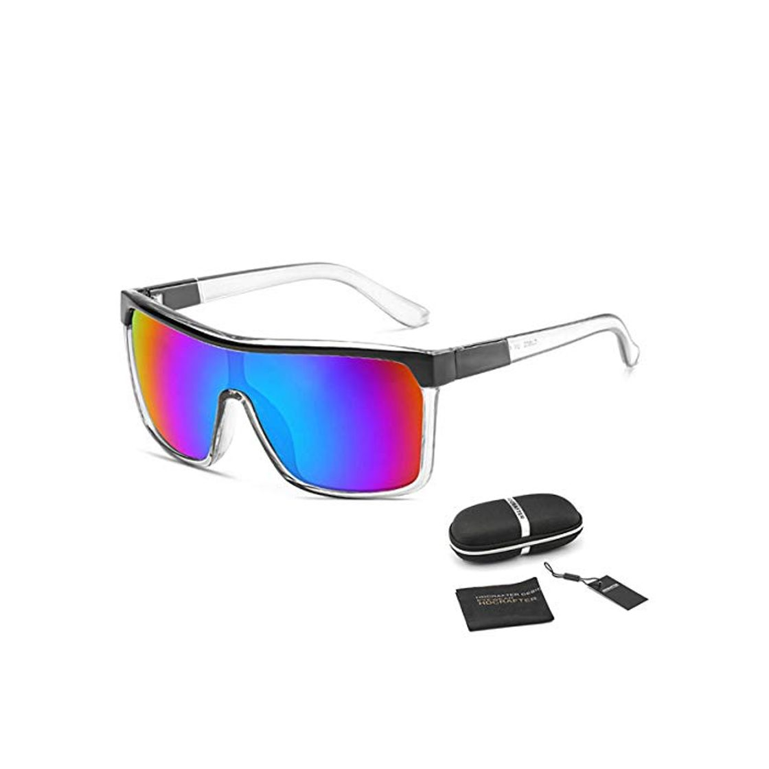 Social DYFDHA Gafas de sol Brand Sunglasses Men Mirror Square Frame Oversized Sun Glasses For Male Retro Vintage Eyewear Oculos De Sol Masculino green with case