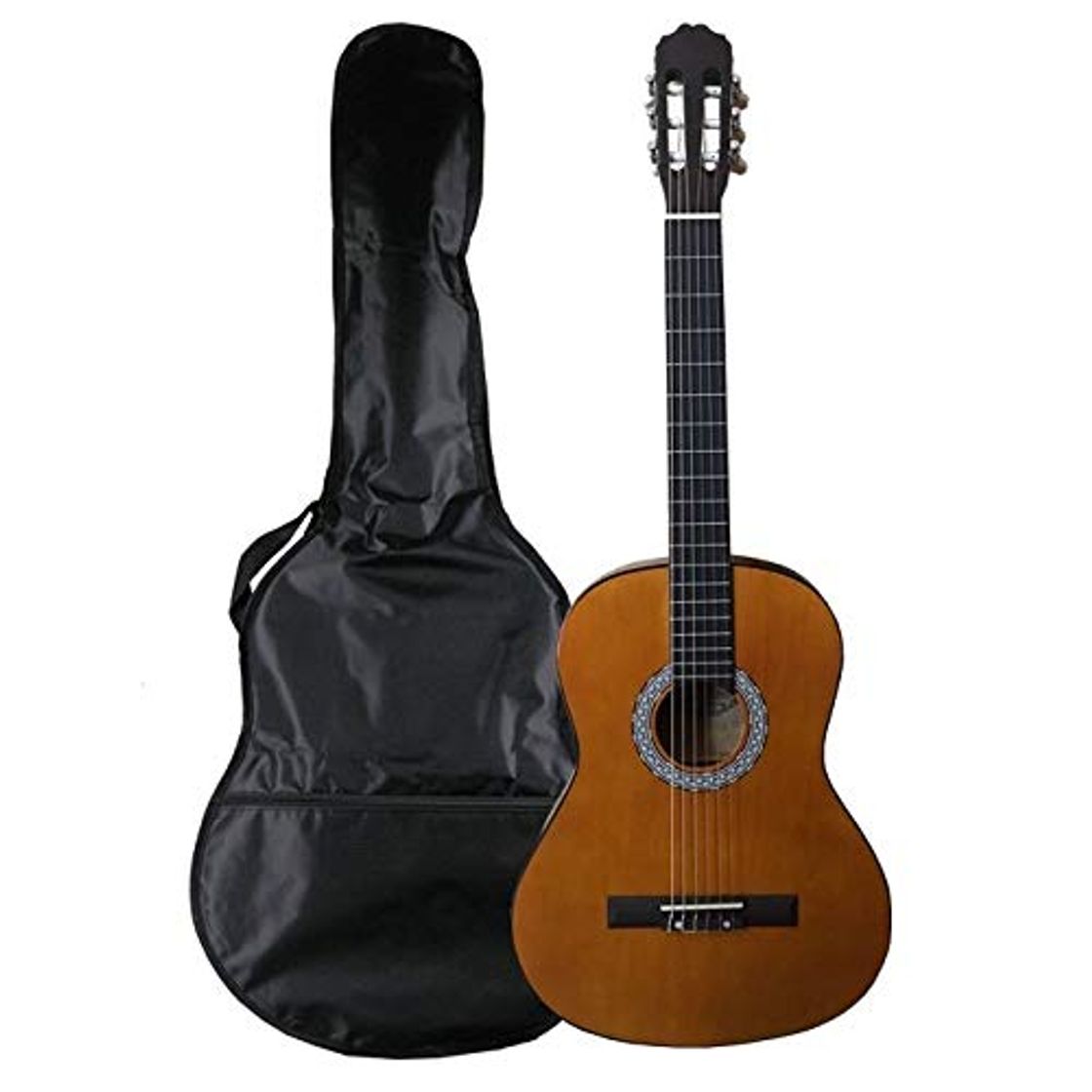 Electronic NAVARRA NV11 - Guitarra clásica 4/4 honey con bordes negro incl. funda