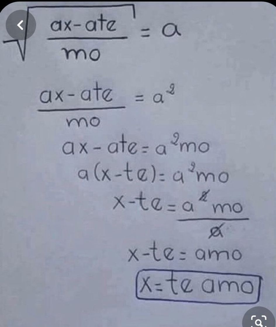 Moda Conta matemática (te amo)